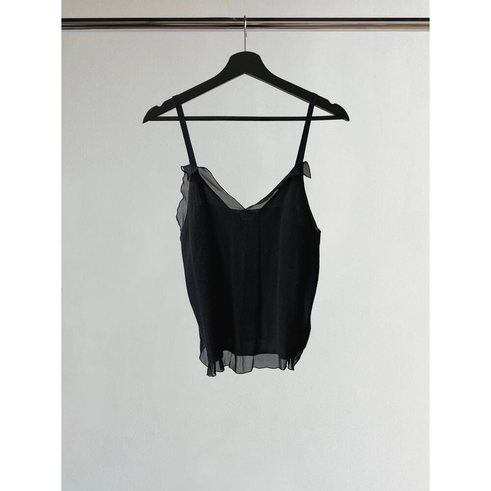 PRADA CHIFFON TRIM KNIT CAMI